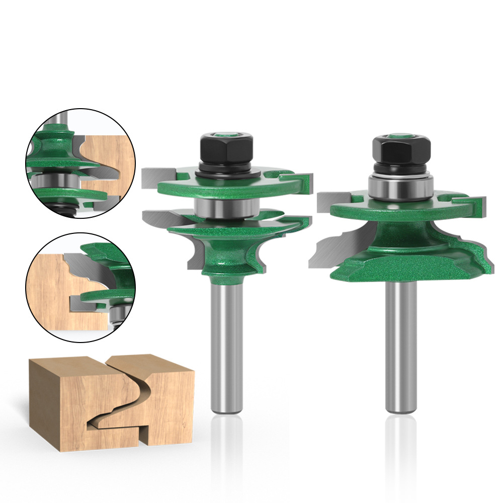 Woodworking Joint - 2개입 목재 프레임 조인트 라우터 비트